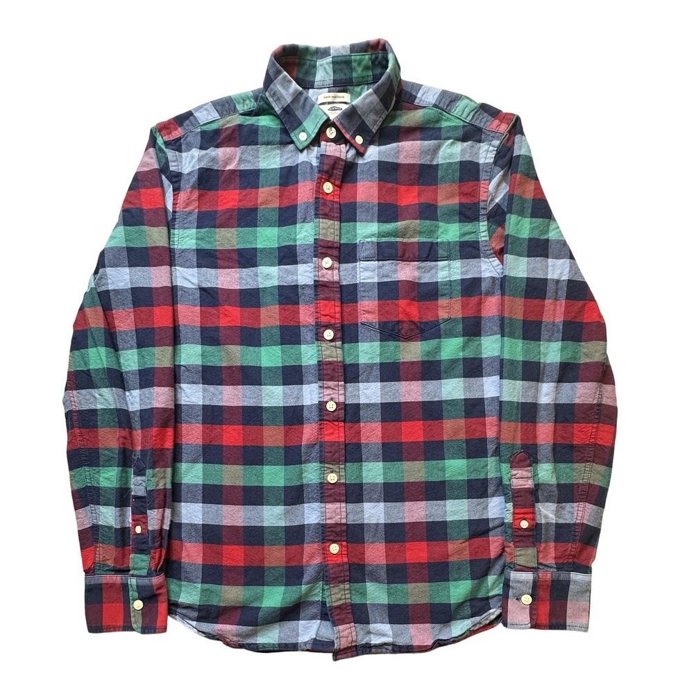 Old Navy Shirt Mens Medium Long Sleeve Plaid Slim Fit Oxford Button Down - Picture 1 of 14